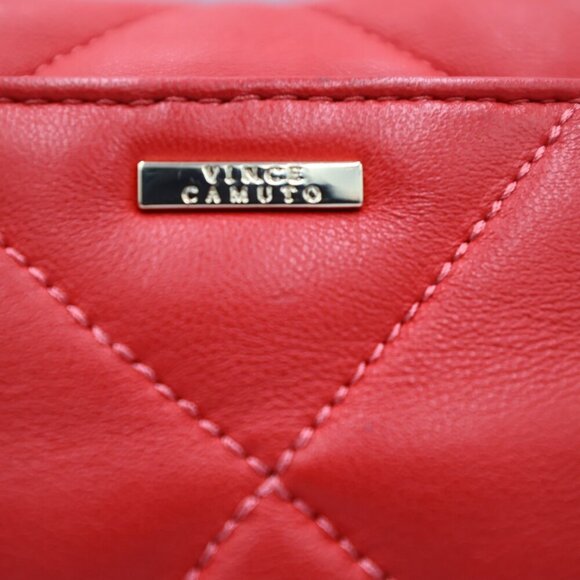 Vince Camuto Red Quilted Leather Super Soft Crossbody Bag Shoulder Purse - Picture 4 of 8